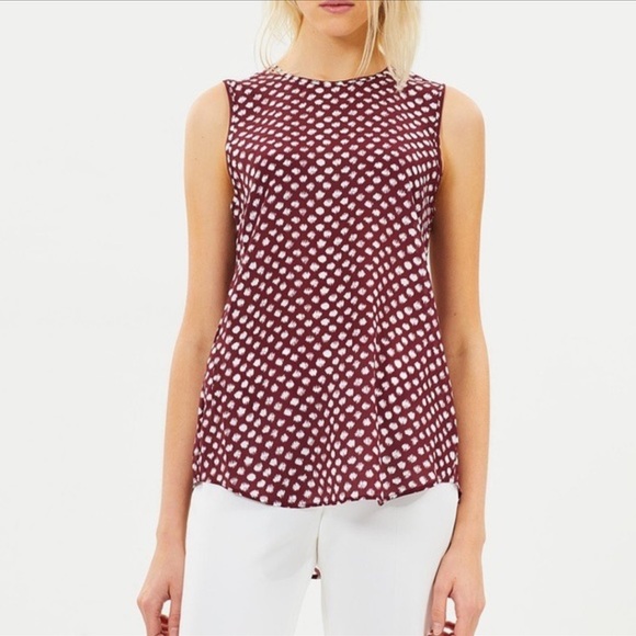 Theory Tops - Theory Silk Bringam Painter Dot Blouse Top Size Large